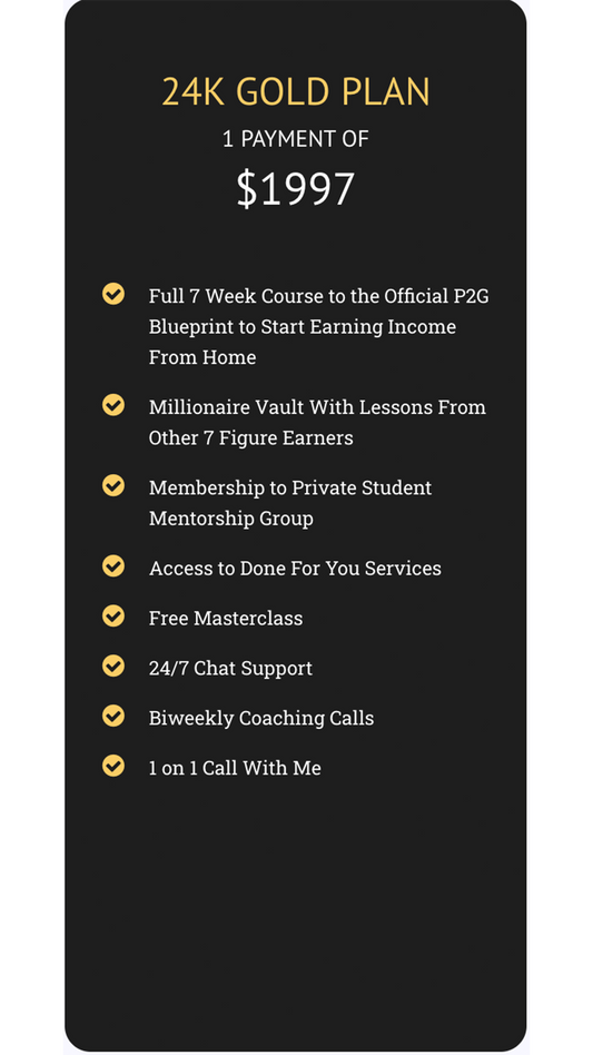 24K Gold Plan Special Offer - Full Bonuses